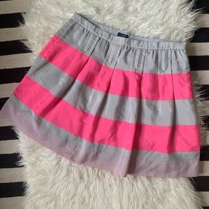 J. Crew Striped Skirt w/ pockets pink & gray